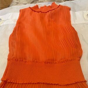 Nanette Lepore Bold Orange Ruffled Dress